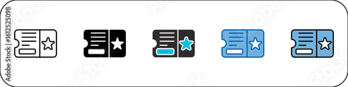 Ticket Icon Pack Multistyle Illustration
