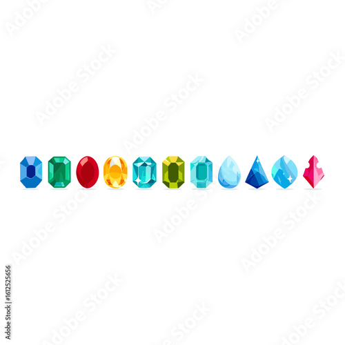 Beautiful assortment of colorful gemstones vector illustration for jewelry design and decoration ideas