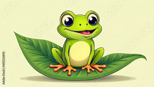 green frog on a leaf
