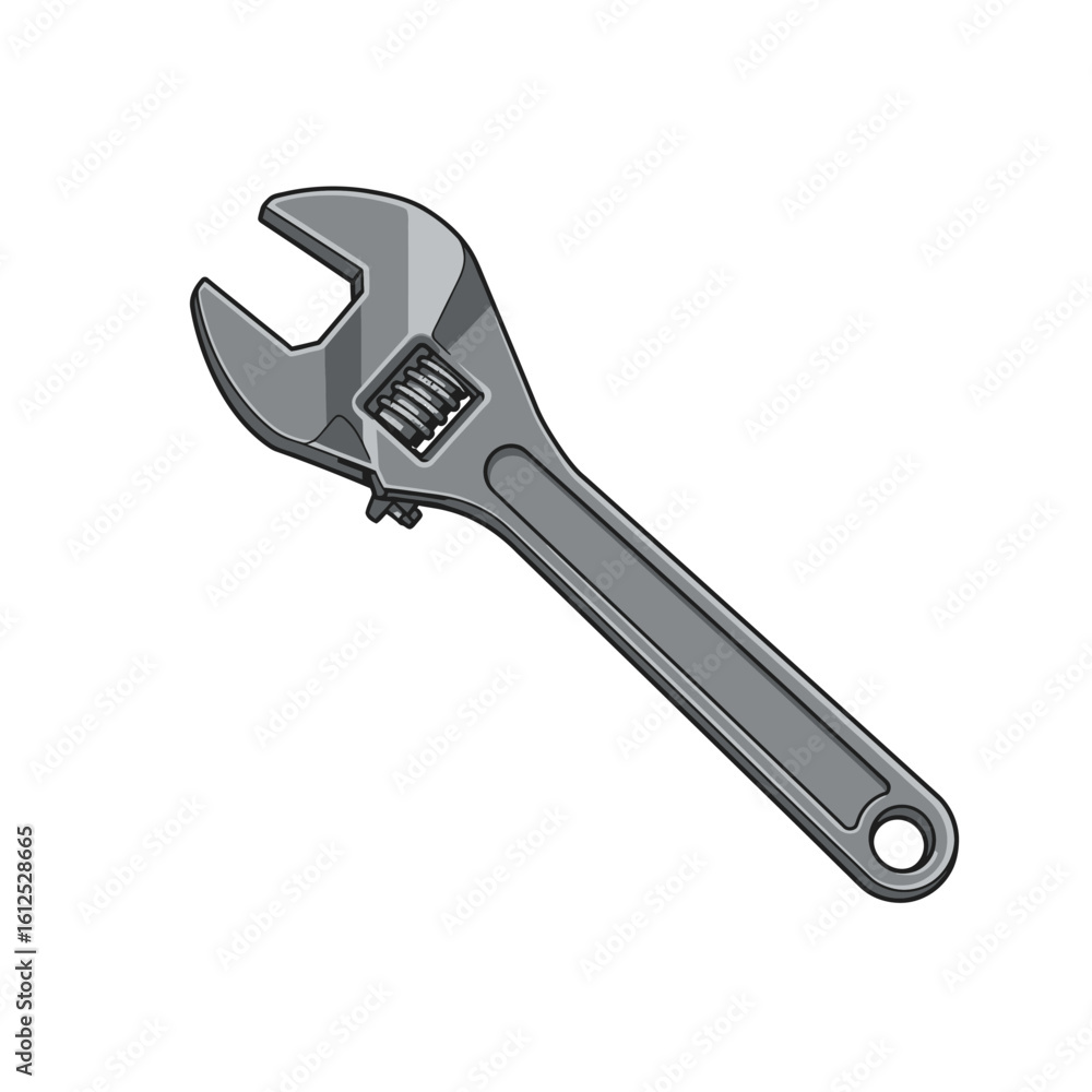 Obraz premium Adjustable Wrench Vector Illustration