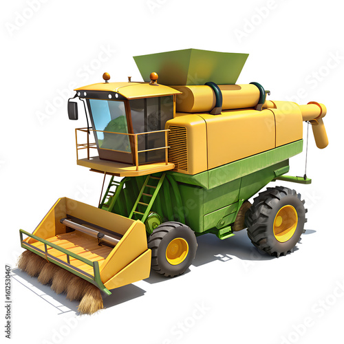 Combine harvester isolated on white background