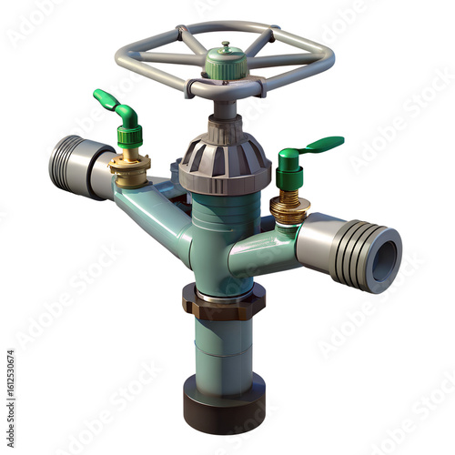 Sprinkler system on white background