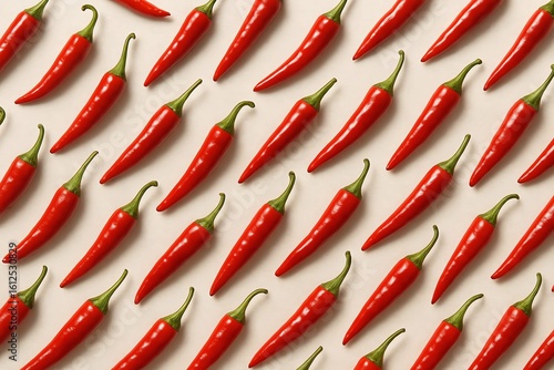 red chili peppers background. Seamless pattern of chili