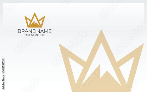 Crown logo forming mountain symbol