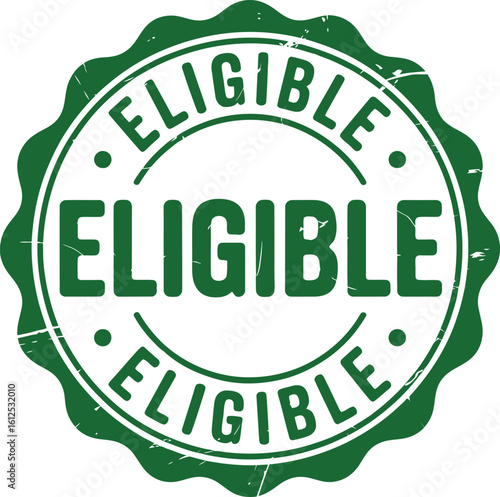 Green grunge stamp with the word eligible repeated