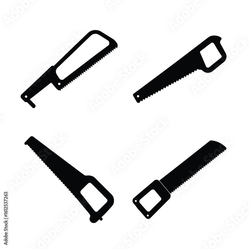 Hand Saw Icon Set Isolated on White Background
