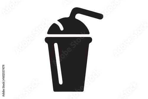 Reusable Cup Silhouette Black Vector – Minimal Eco Drinkware Illustration
