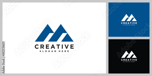 m letter logo design template