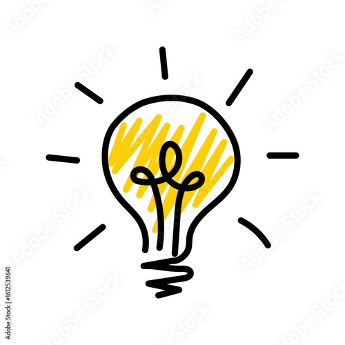HandDrawn Lightbulb Idea Logo  Modern Branding Graphic