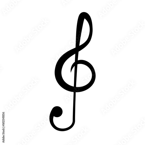treble clef symbol on white background