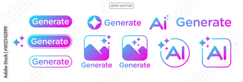 Artificial Intelligence App Icon Pack – Vibrant Star Symbols  illustration