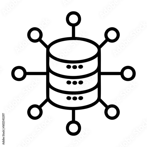 Image icon of collecting information. Information is collected in big data.