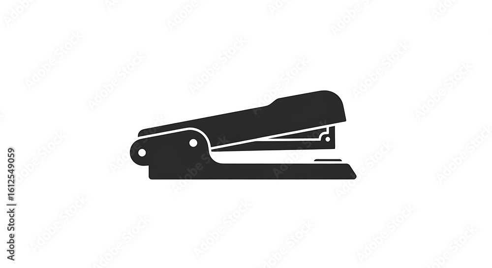 A minimalist illustration of a black stapler on a white background in a simple vector style A minimalist illustration of a black stapler on a white background in a simple vector style