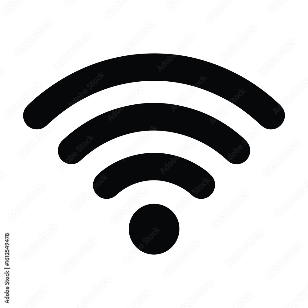 WiFi Signal Icon Vector Wireless Connection Symbol WiFi Signal Icon Vector Wireless Connection Symbol