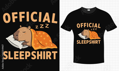 Official sleepshirt capybara t-shirt - funny t-shirt design - Perfect for Animal Lovers and Birthday Gifts - Funny Capybara Shirt Designs - Cute and Quirky Capybara Graphic Tees 
