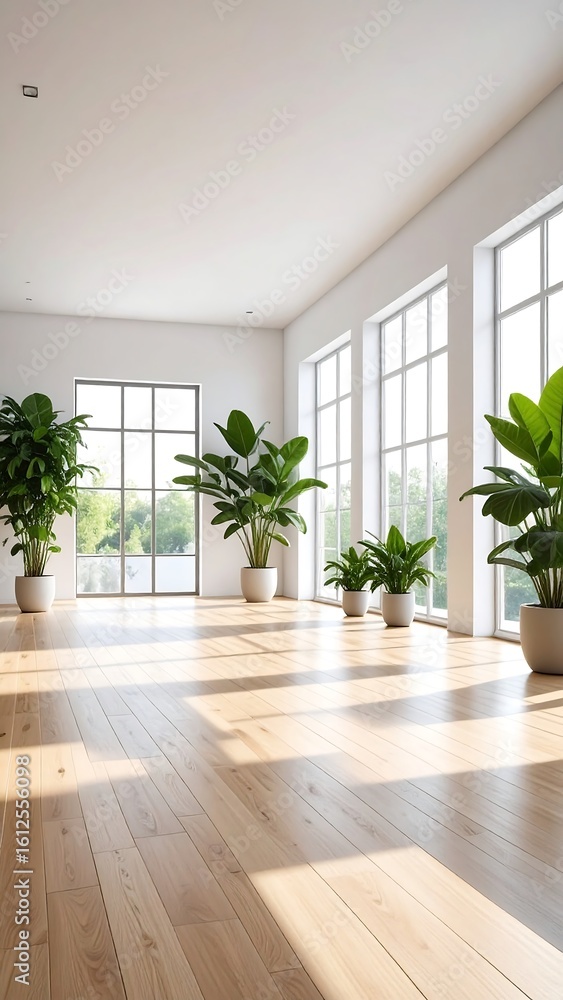 Obraz premium Bright, spacious room with plants