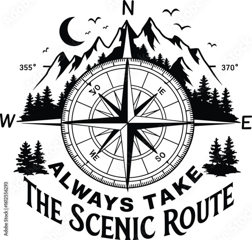 Always Take The Scenic Route - Camping & Travel Adventure SVG.