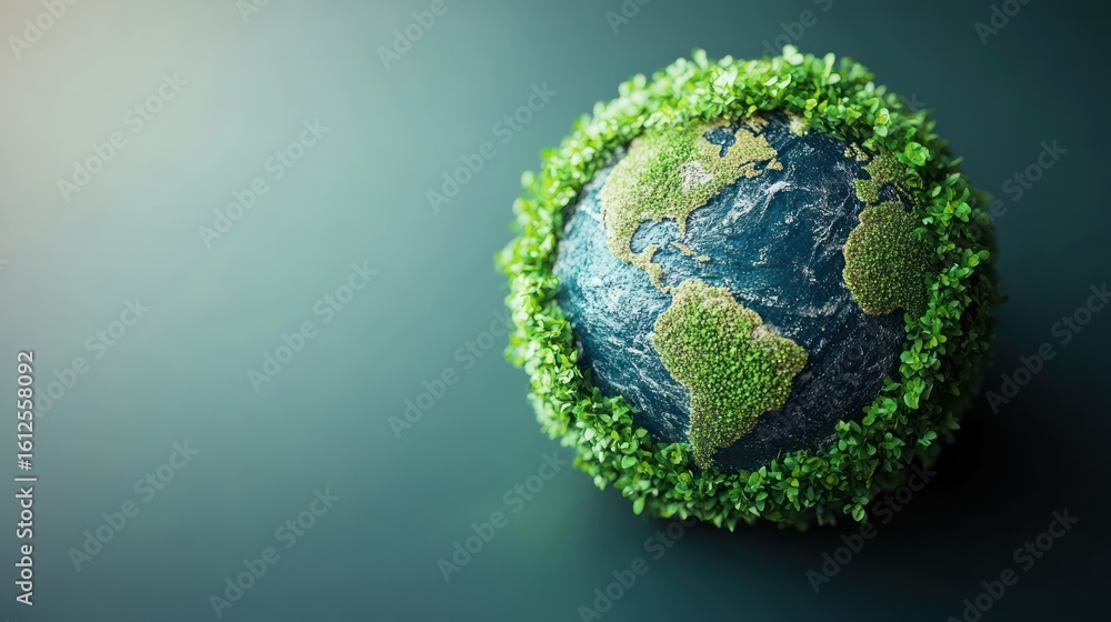Fototapeta premium Eco-Conscious World: A Symbol of Earth's Beauty and Need for Environmental Care