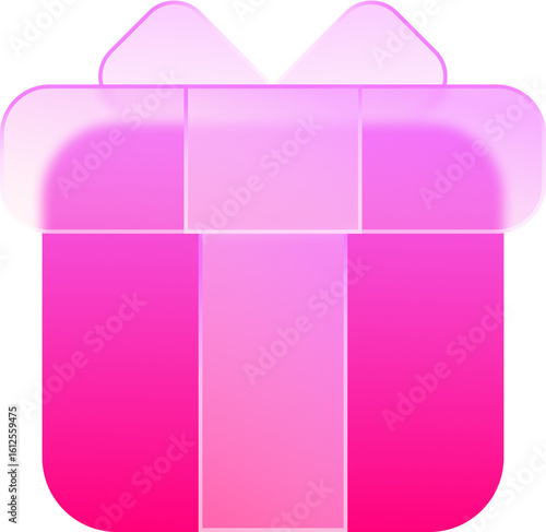 Transparent Background Gift Box Symbol Glassmorphism Icon Design