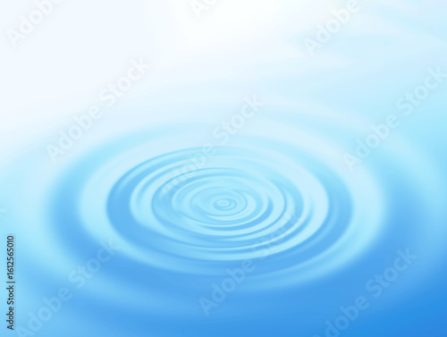 水面の波紋と青いグラデーション背景の清涼イラスト