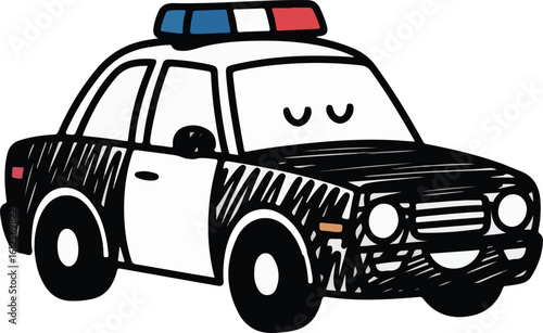 police car crayon chalk style transparent png vector