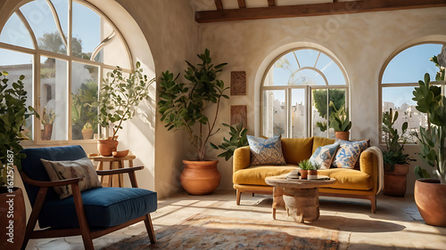 Rustic Living Room with Sunlight