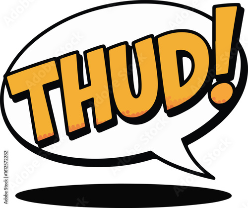 Comic book speech bubble expressing the sound THUD transparent png vector