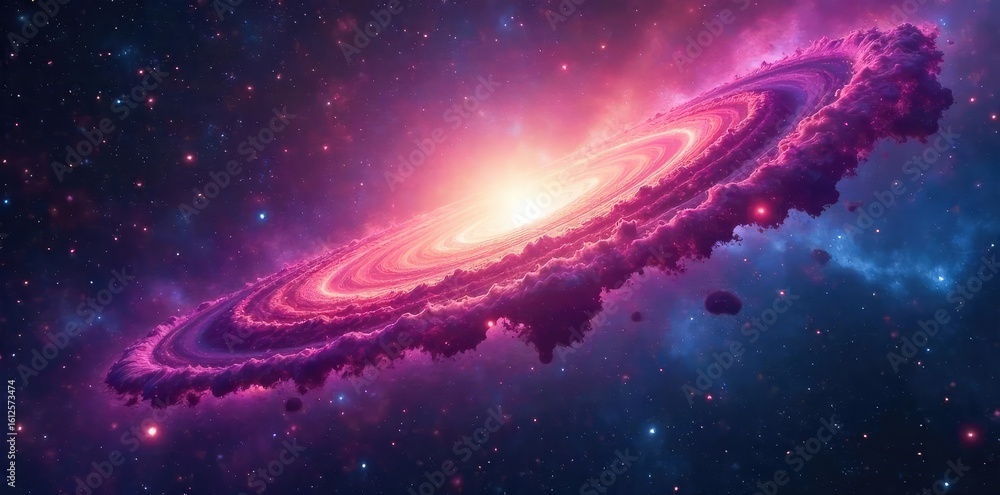 Naklejka premium Stunning nebula in deep space, vibrant colors and cosmic dust swirling A breathtaking view of celestial wonders and star formation , planetary nebula, spiral galaxy, hydrogen
