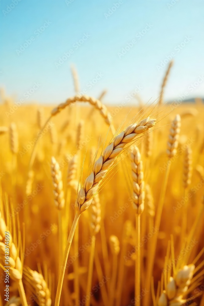 Obraz premium Golden barley stalks harvested in a sun-drenched field, ready for processing The abundant crop shows healthy, ripe grains, signifying a successful harvest season , nature, crop, food