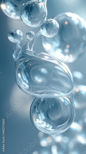 Abstract Macro of Transparent Gel Droplets macro gel transparent abstract science chemistry biology