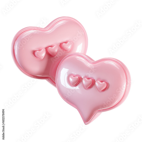 Wallpaper Mural Two Overlapping Pink Heart Shapes with Smaller Heart Accents in a Delightful Illustration for Affection and Love Themes Torontodigital.ca