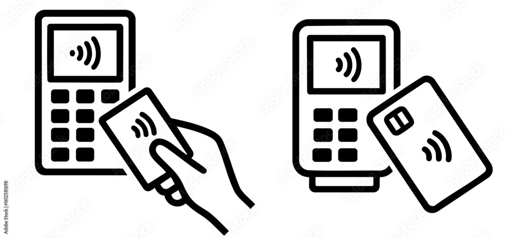 Εκτύπωση καμβά Contactless Payment with NFC Credit Card and POS Terminal