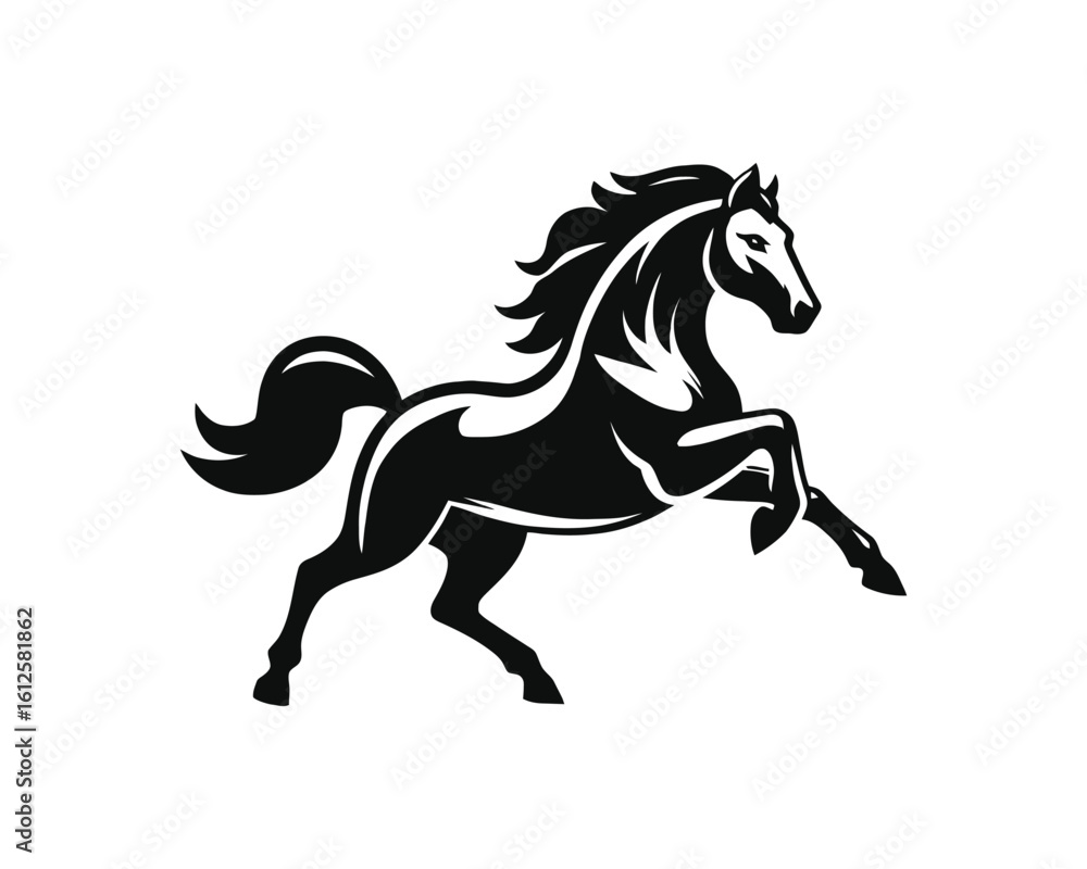 Obraz premium Majestic Stallion Silhouette Artwork for Elegant Designs