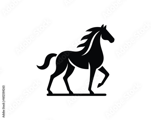 Elegant Stallion Silhouette in Strong Graphic Style