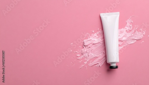 Wallpaper Mural Pink cosmetic tube with cream Torontodigital.ca