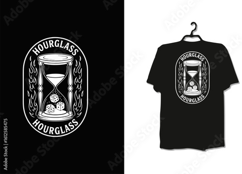 Vintage hourglass time tattoo style badge t-shirt design