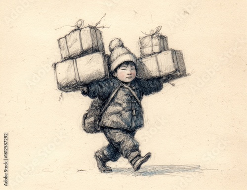 Child Carrying Gifts