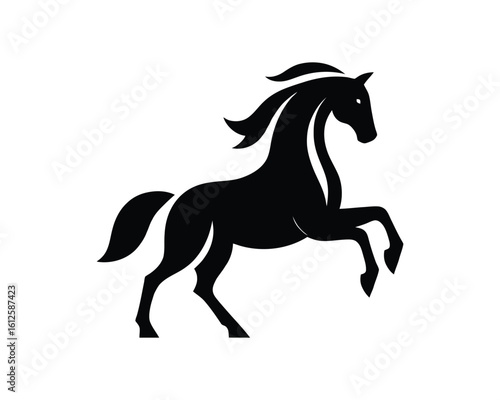 Elegant Stallion Silhouette Emblem for Equestrian Branding
