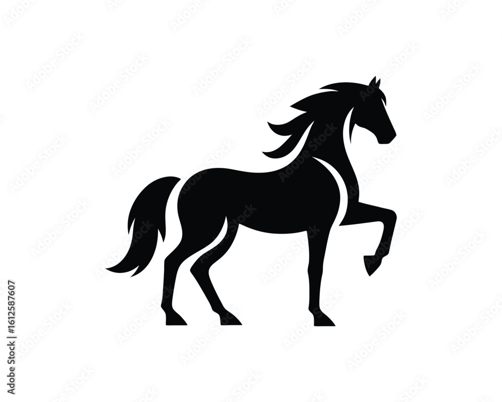 Obraz premium Elegant Stallion Silhouette Vector Illustration Elegant