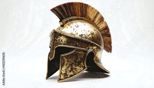 Wallpaper Mural Golden spartan helmet on white background Torontodigital.ca