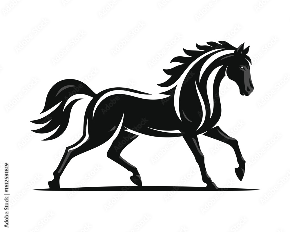 Elegant Stallion Silhouette A Striking Vector Illustration Elegant Stallion Silhouette A Striking Vector Illustration
