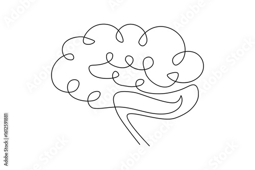  Human Brain continuous one line drawing white background.eps