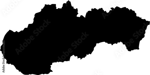 Slovakia Vector Map Silhouette High Detail Isolated