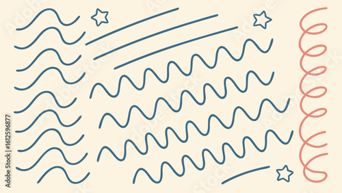 Charcoal pencil curly lines Collection of hand drawn arrow and line design elements set