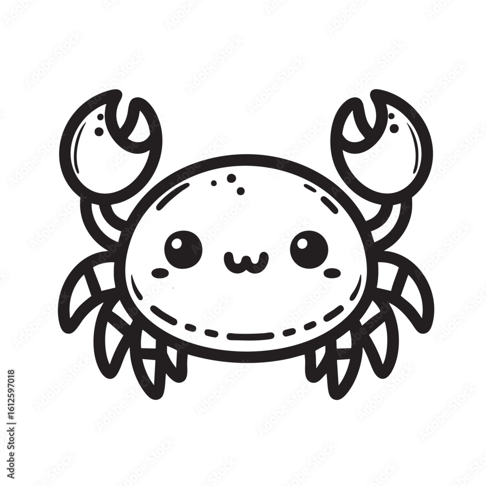 Obraz premium cute cartoon crab isolated on transparent background