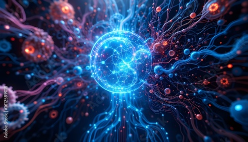 A quantum computer dreaming up abstract images that represent invention and ideation.
