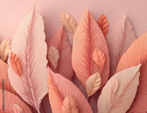 Soft peach leaves