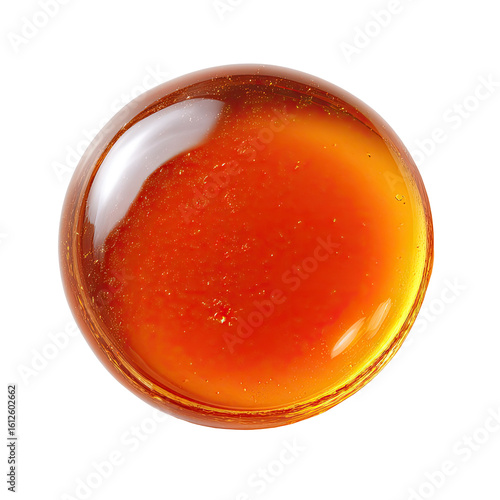 Round bowl of amber liquid