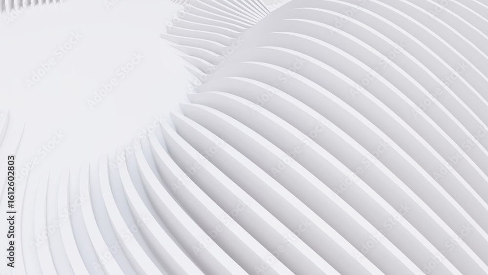 Obraz premium Abstract Curved Shapes. White Circular Background.
