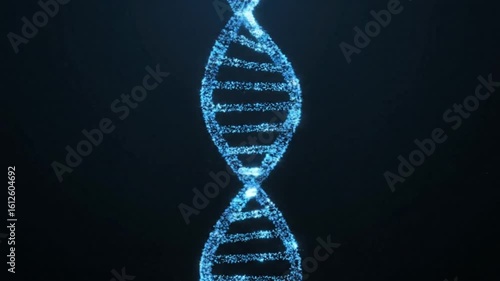 Abstract Blue DNA Strand Looping